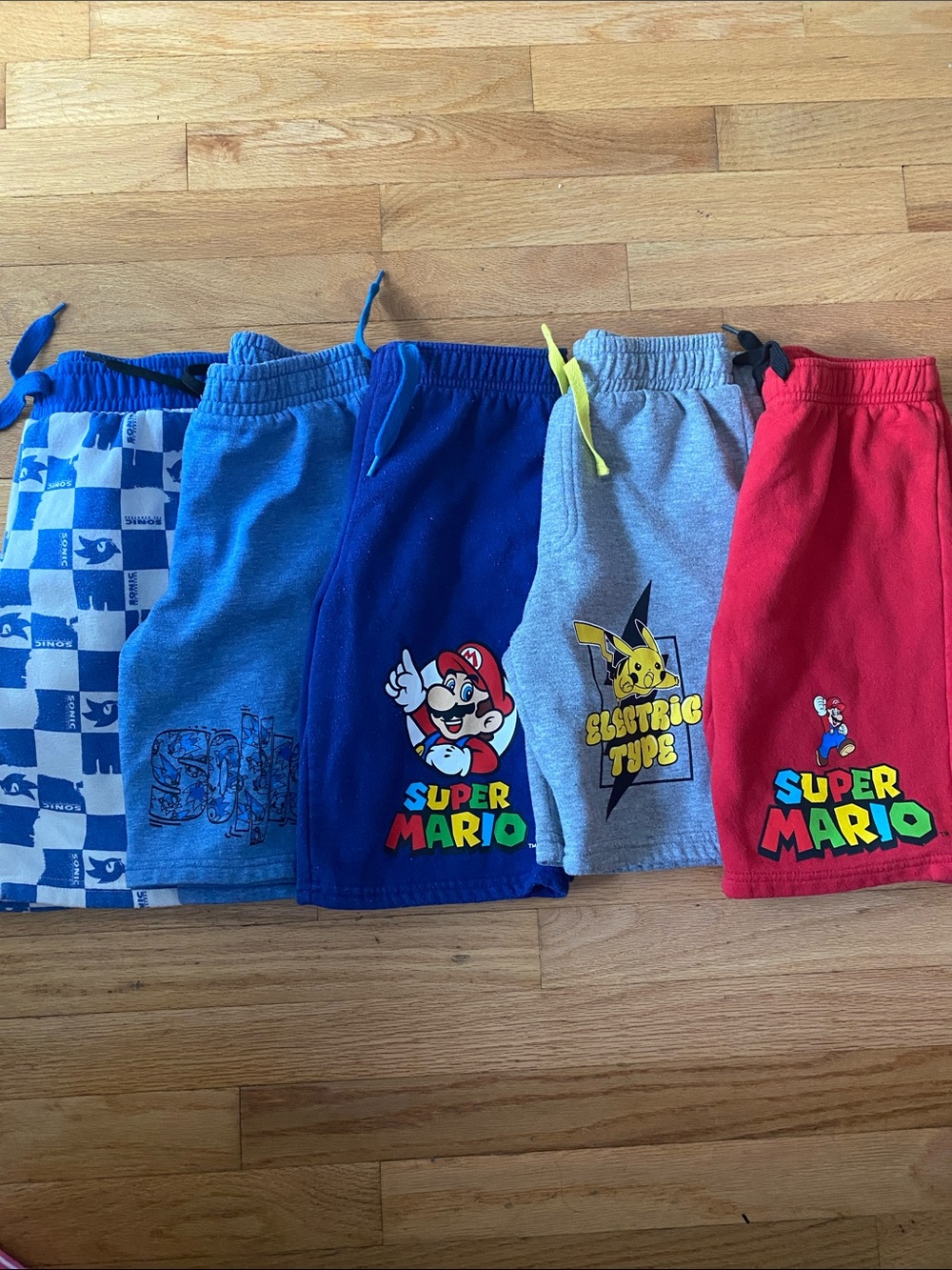 Popular video game characters shorts bundle set - Sonic/Super Mario/ Pokémon